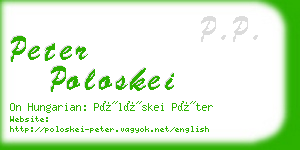 peter poloskei business card